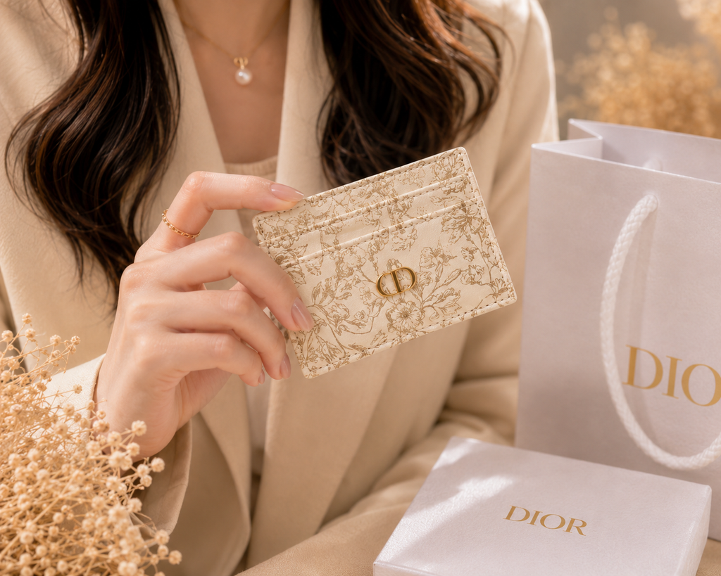 Authentic Dior Caro Freesia Card Holder – Limited Boutique Exclusive