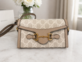 Gucci Horsebit 1955 Mini Crossbody Bag – White GG Supreme Canvas